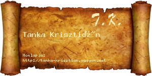 Tanka Krisztián névjegykártya